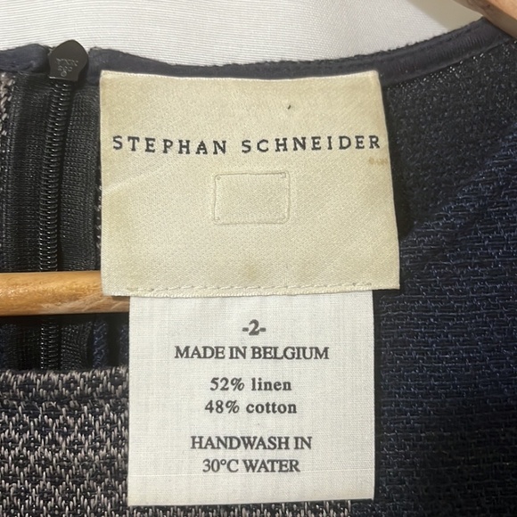 Stephan Schneider Linen Cotton Mix Grey and Blue Dress a104 - Picture 2 of 4